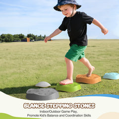 DREAM BUILDING stepping stones non-slip base provides stable jumps during play.