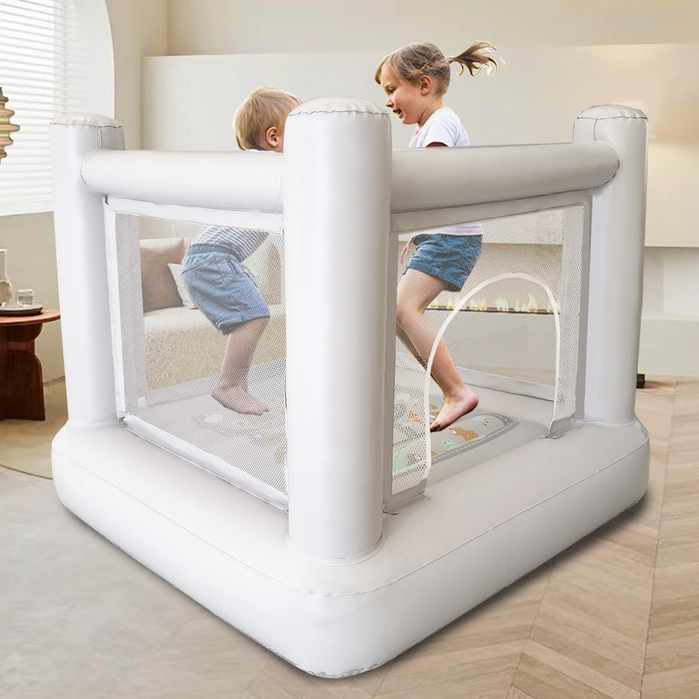 Dream Castle Mini Bounce House full view showing compact 55x55 inch play space