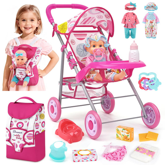 Dreamon baby doll stroller set assembly shows quick setup for imaginative playtime.