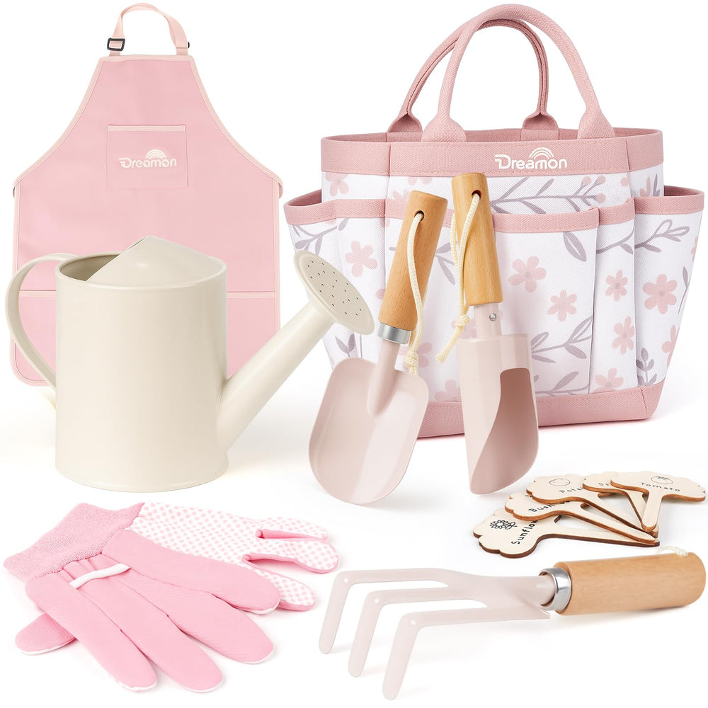 Dreamon pink tote bag for kids, easy carry during outdoor gardening.