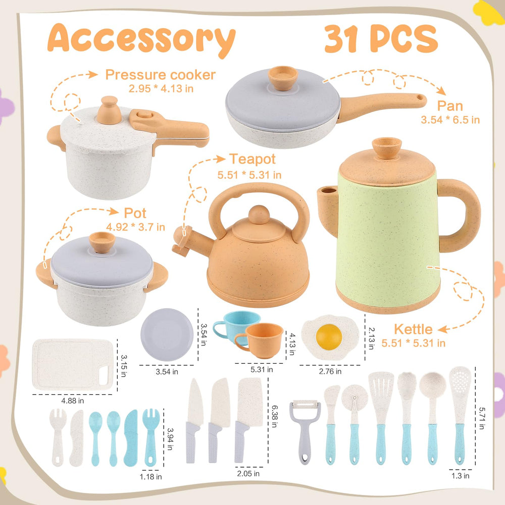 Dreamon kids play kitchen teapot tea set for pretend tea time with friends.