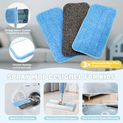 Dreamon mop with scraper and measuring cup for realistic cleaning play.