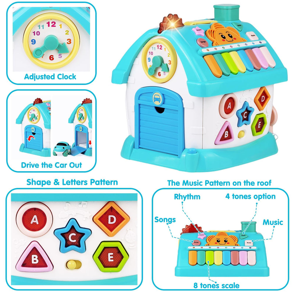 Dreampark 8-in-1 drive-the-car panel supports fine motor skills.