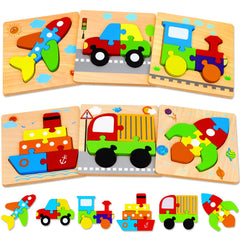Dreampark wooden vehicle puzzle car supports fine motor skills and imaginative play