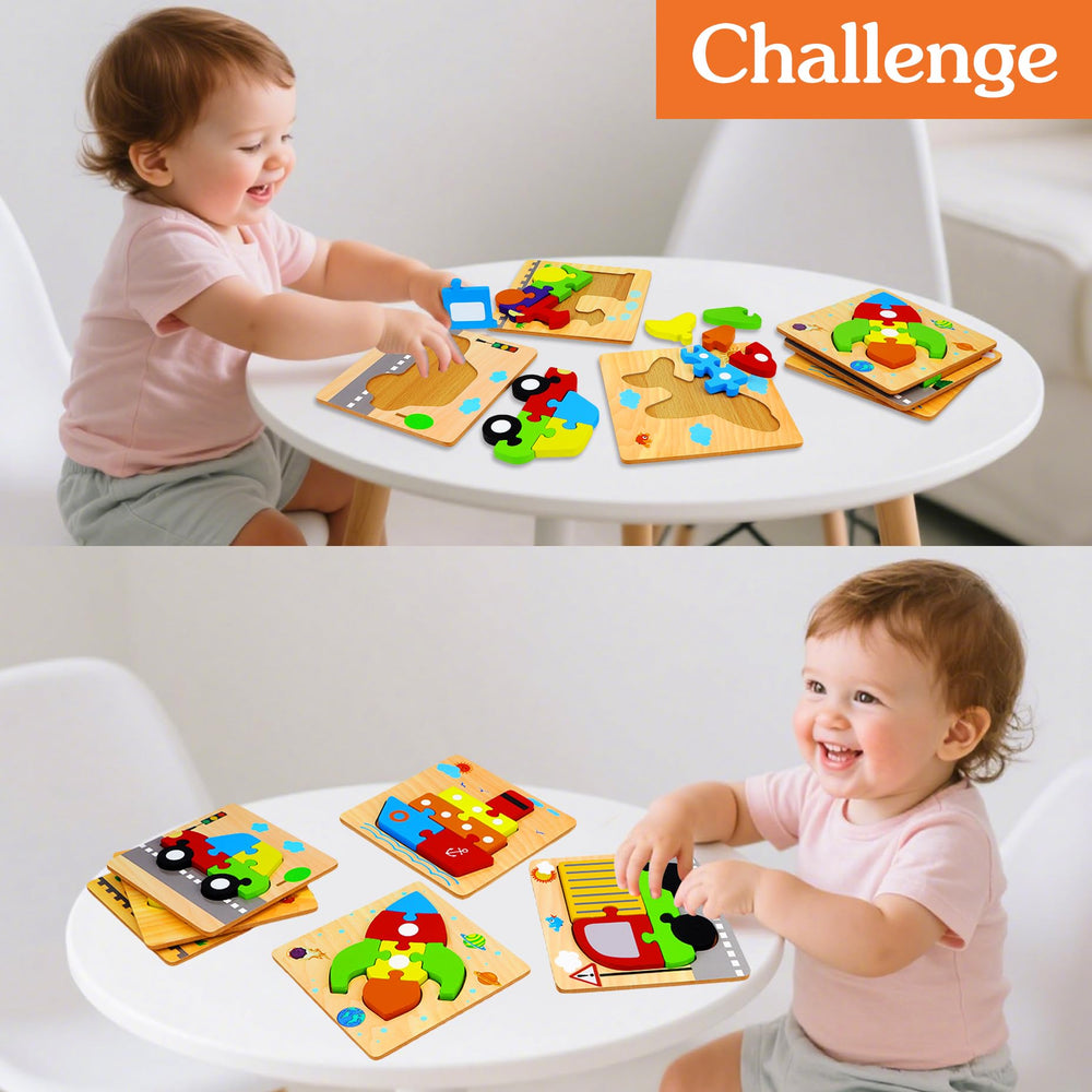 Dreampark wooden vehicle puzzle truck boosts hand eye coordination during playtime