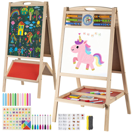 Dreamtailor kids easel with abacus beads for early counting fun.