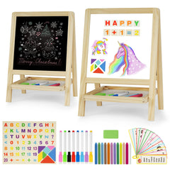 Dreamtailor kids easel with chalkboard surface for early writing and creativity