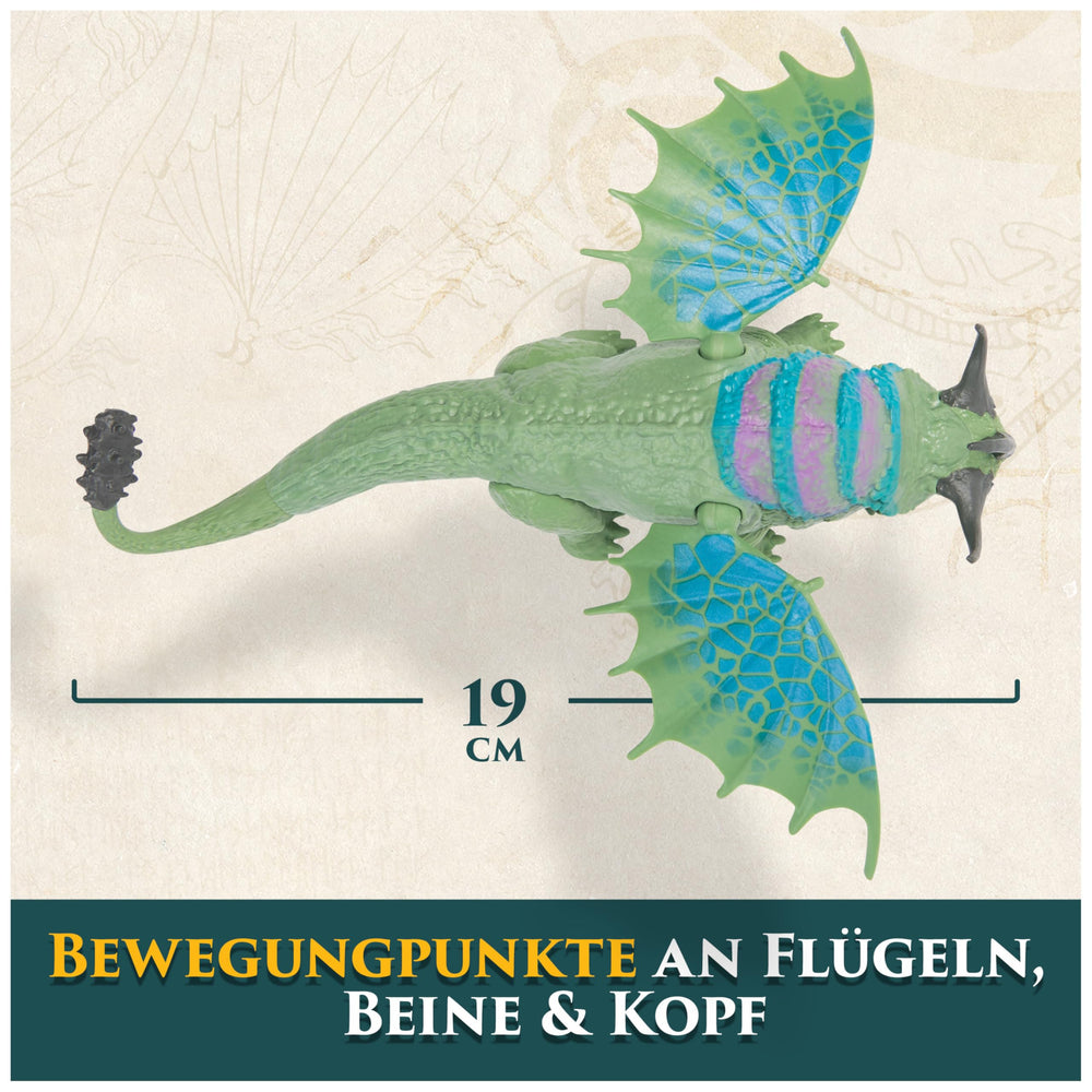 DreamWorks Dragons Rumblehorn figure side profile highlighting articulation and details.