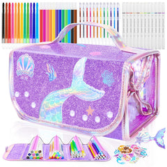 DreamyCandy Mermaid Pencil Case with vibrant colors and portable design for on-the-go art