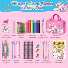 DreamyCandy unicorn pencil bag keeps art supplies neatly organized.