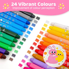 DreamyCandy washable crayons, quick cleanup after art time.
