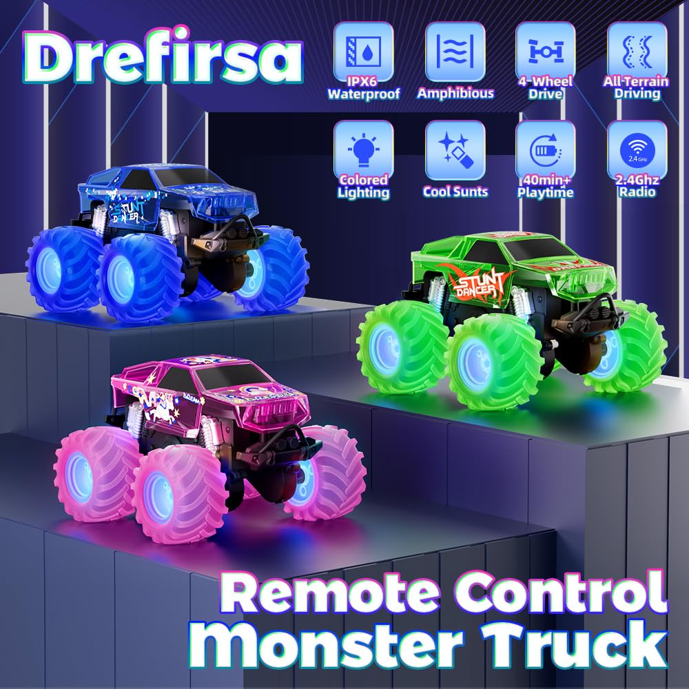 Drefirsa Amphibious RC car showing chassis ready for land and water play.