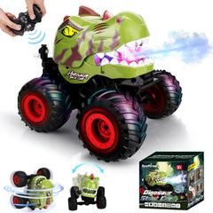 Drefirsa Dinosaur RC car with LED eyes for night time play