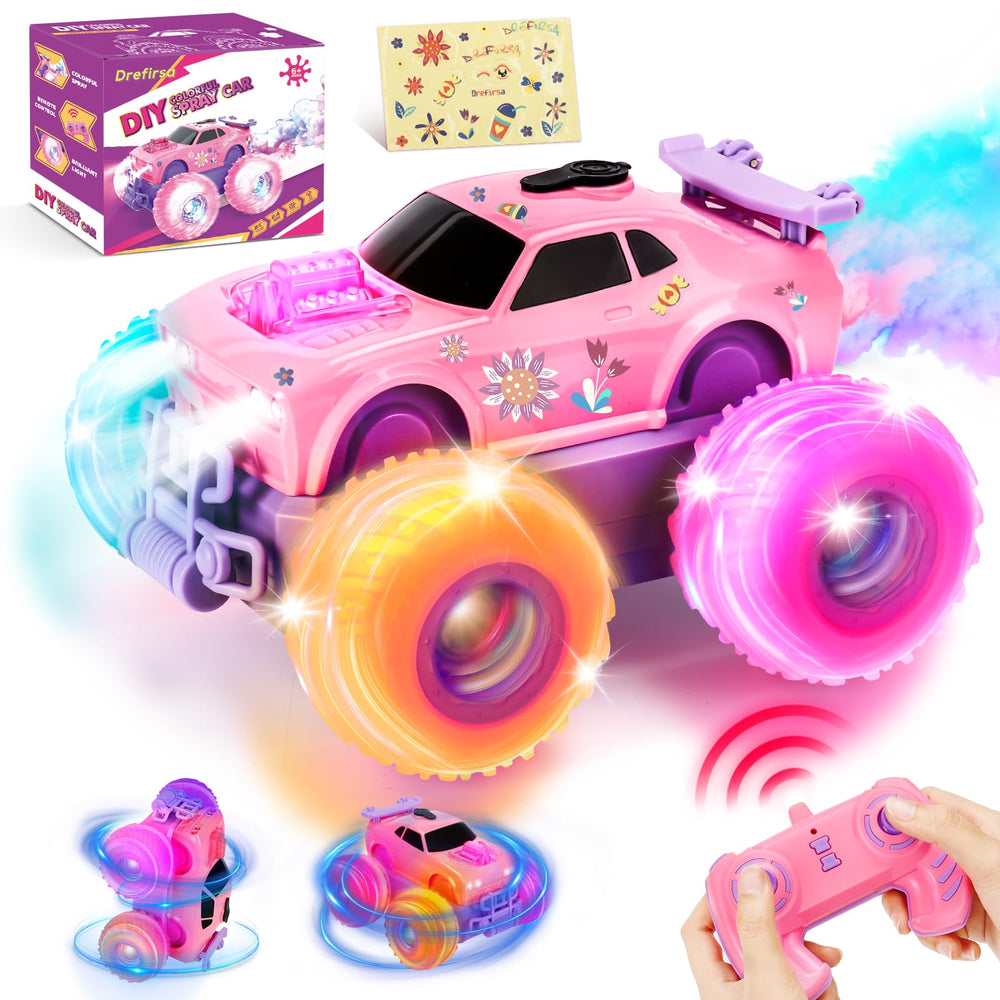 Drefirsa Princess RC Car pink with stickers for indoor and outdoor play