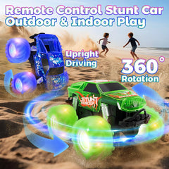 Drefirsa RC Stunt Car with underglow lights for dramatic flips.