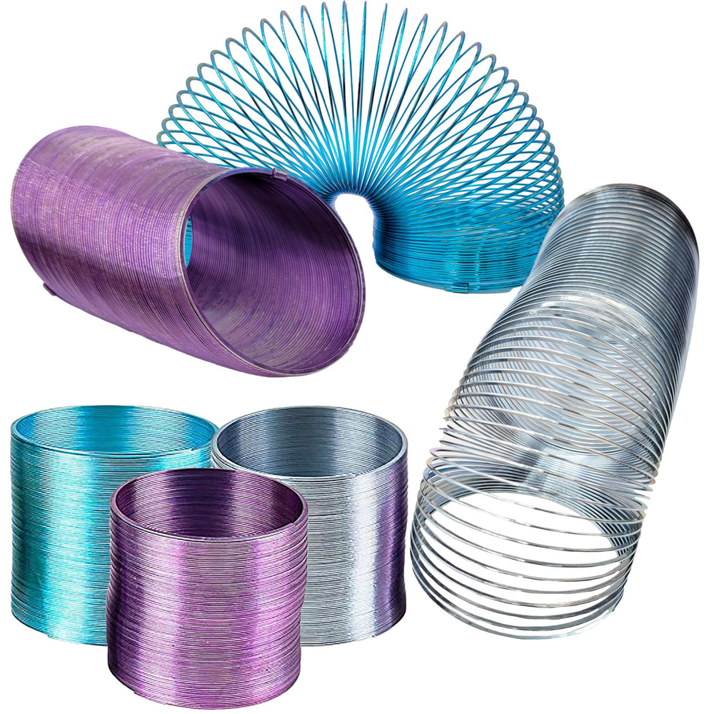 Dreidel Company 60mm coil spring rainbow hues, a versatile party favor idea