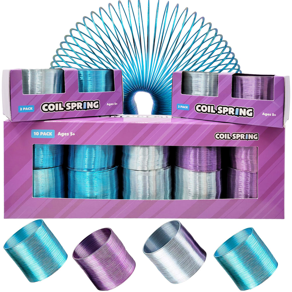 The Dreidel Company purple 60mm coil spring, bright color and tactile bounce for kids