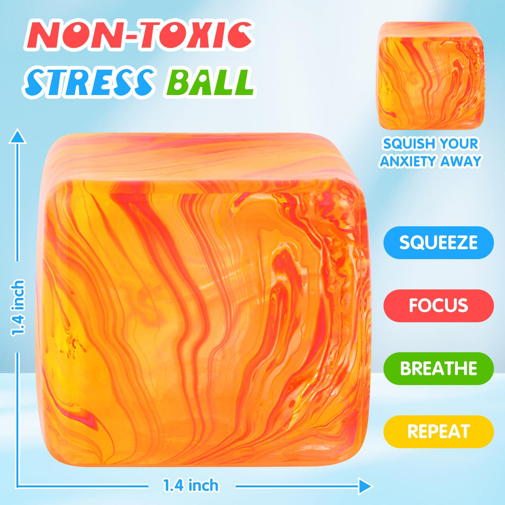 Drephere orange mini squishy cube reduces tension during commutes with simple squeezes.