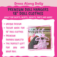 Dress Along Dolly 12-pack set keeps 18-inch outfits neatly stored