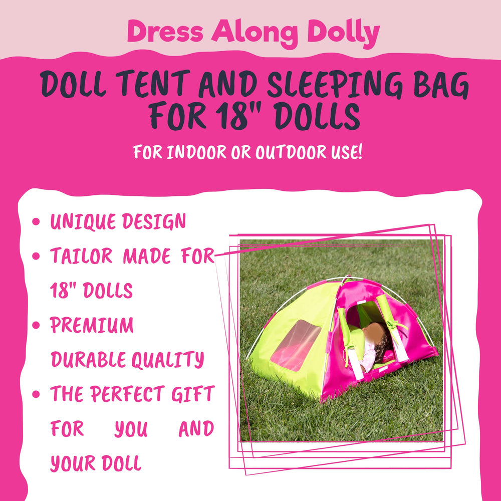 Dress Along Dolly tent features windows and a door for realistic play.