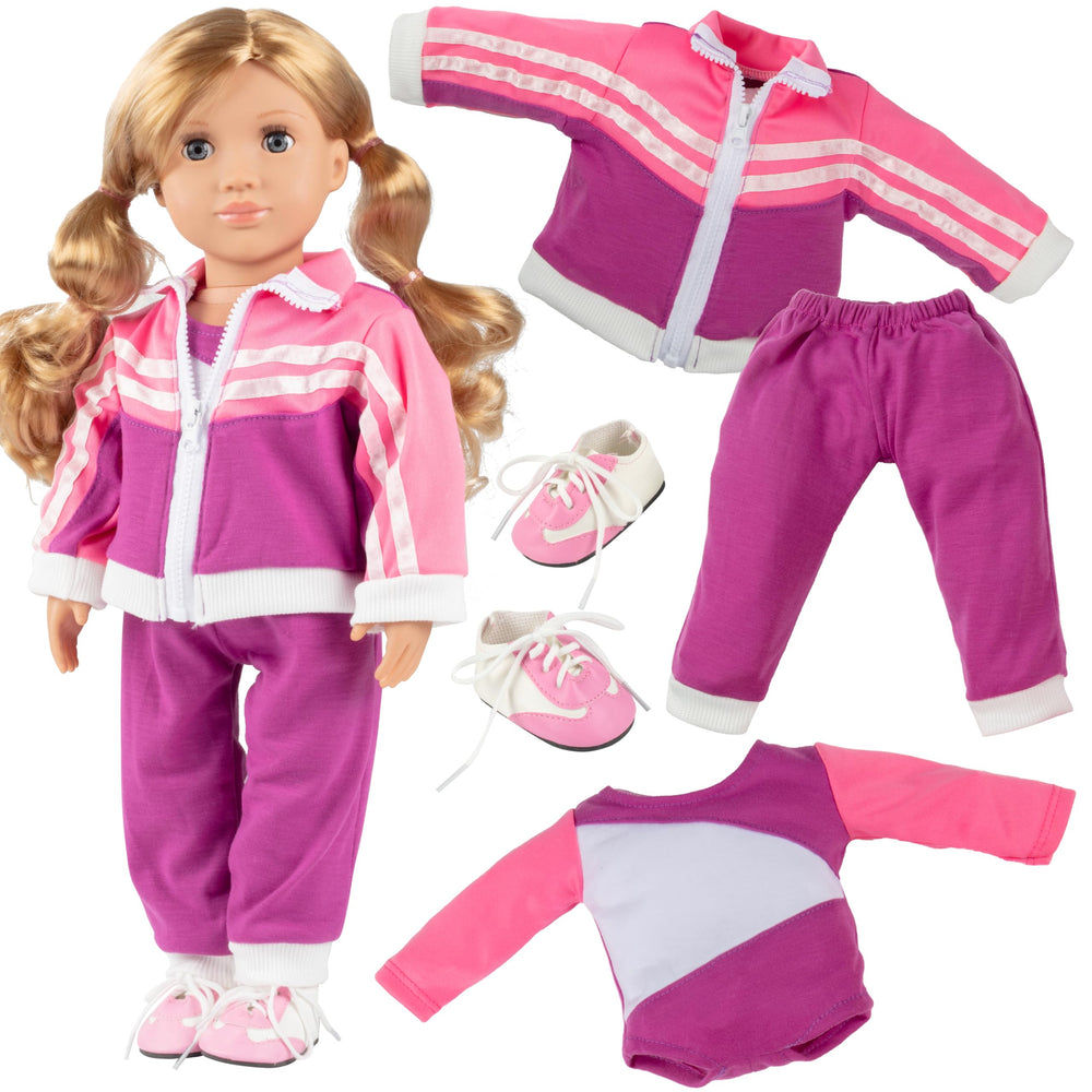 Dress Along Dolly gymnastics doll leotard outfit for 18-inch dolls, ideal for active play