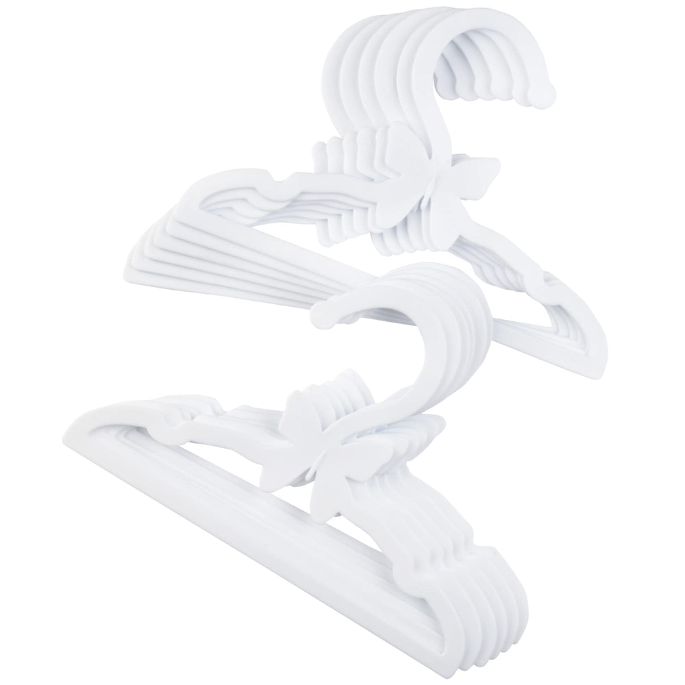 Dress Along Dolly white butterfly hanger for 18-inch dolls, keeps outfits organized