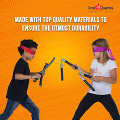 Dress Up America ninja sais provide realistic hand-held props for pretend combat.