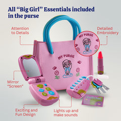 Dress Up America toddler purse three-color key ring for pretend shopping.