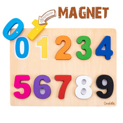 Driddle magnetic numeric puzzle shows numbers 0-9 in colors for toddlers.