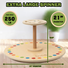 Driddle wooden spinner seat weight capacity label highlights sturdy support