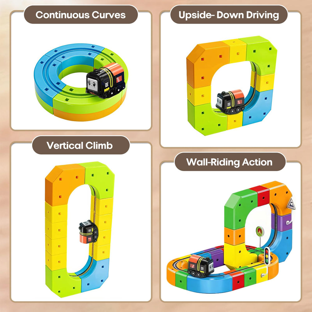 Dripiagarden motorized train conquers curves for exciting action.