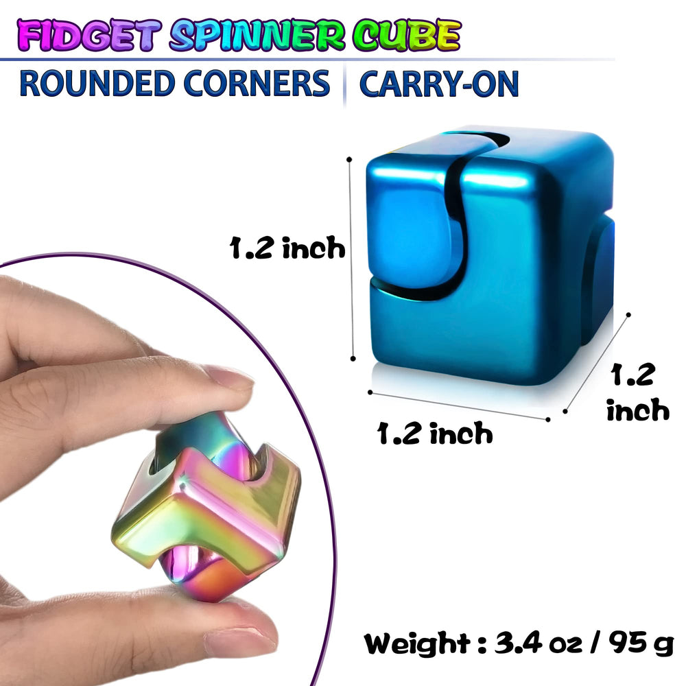 Dr.Kbder fidget cube side view, smooth spins with quiet operation.