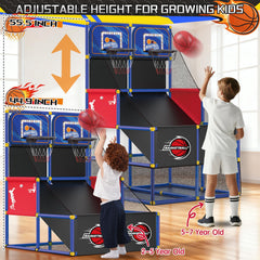 Drmukie Upgrade Dual Basketball Arcade indoor-outdoor design suits any space.