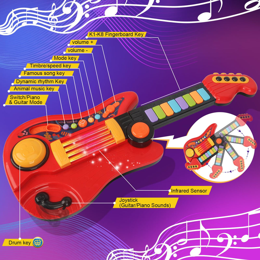 Drmukie kids guitar toy offers 20+ songs and two rhythms for creative sessions.