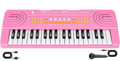 Drmukie pink kids piano keyboard toy front view for early music play
