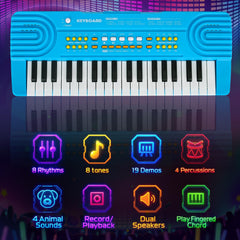 Drmukie portable blue piano easy to carry for travel and car rides