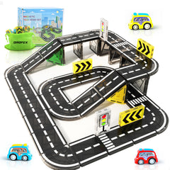Drofex 42-piece magnetic road tiles set for creative car play and building skills.