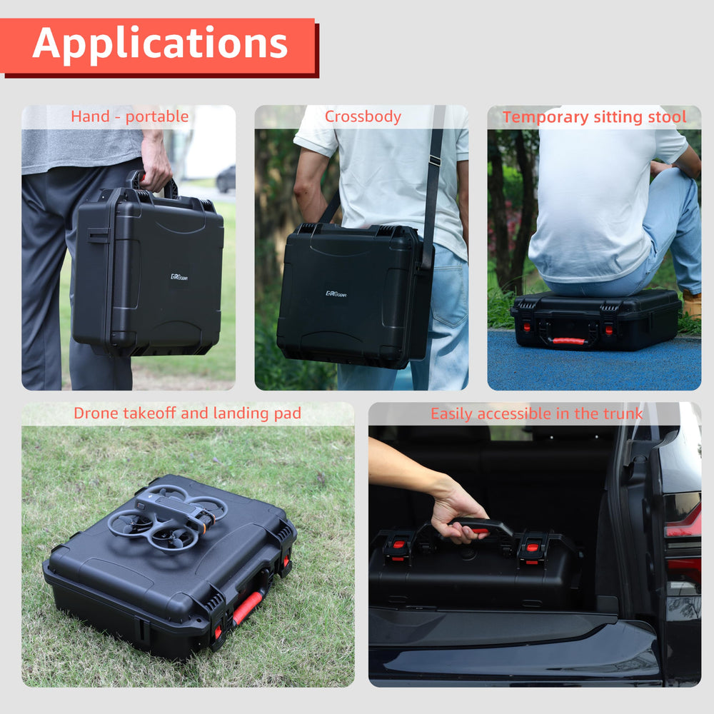 Drogear case durable ABS shell cushions drops and bumps during transport.