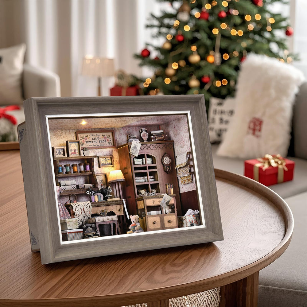 DROICC Book Nook Kit wooden frame highlights handcrafted diorama appeal