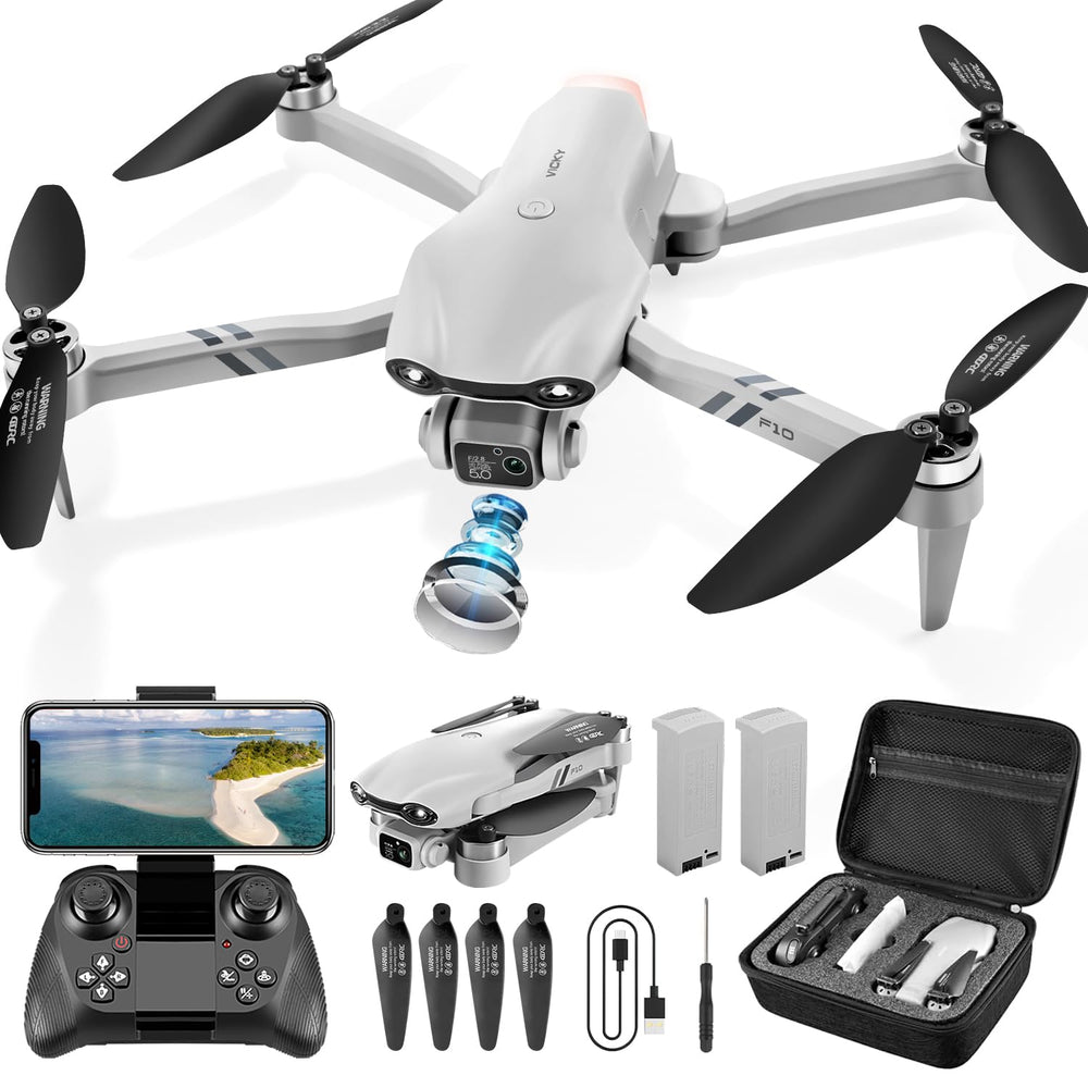 DRONEEYE F10 foldable drone with 1080p camera for crisp aerial footage on the go
