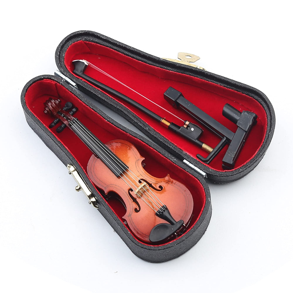 Dselvgvu detailed wooden violin model adds realism to dollhouse scenes.