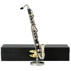 Dselvgvu miniature bass clarinet with stand for elegant display