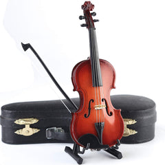 Dselvgvu wooden miniature violin close-up showing polished surface and detail.