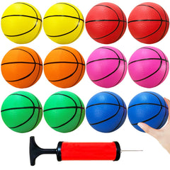 Dshengoo 12-pack mini basketballs in bright colors for poolside play and quick tosses