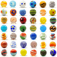 DSHMIXIA 42pcs handmade glass marbles for games and crafts.
