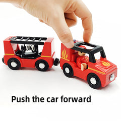 DSHMIXIA wooden train carriage fits standard tracks for easy setup