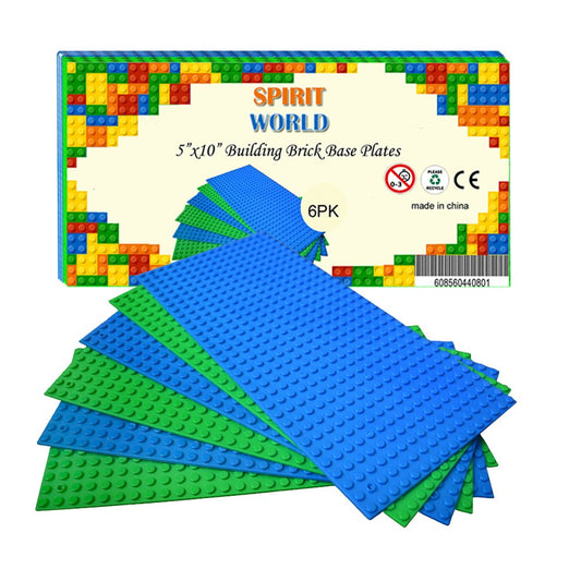 DSPITWOD baseplates 5x10 green and blue front view for brick building