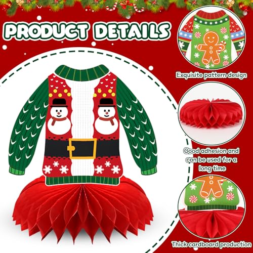 DTOFOOT 3D Ugly Sweater centerpiece creates playful holiday tablescape for gatherings.