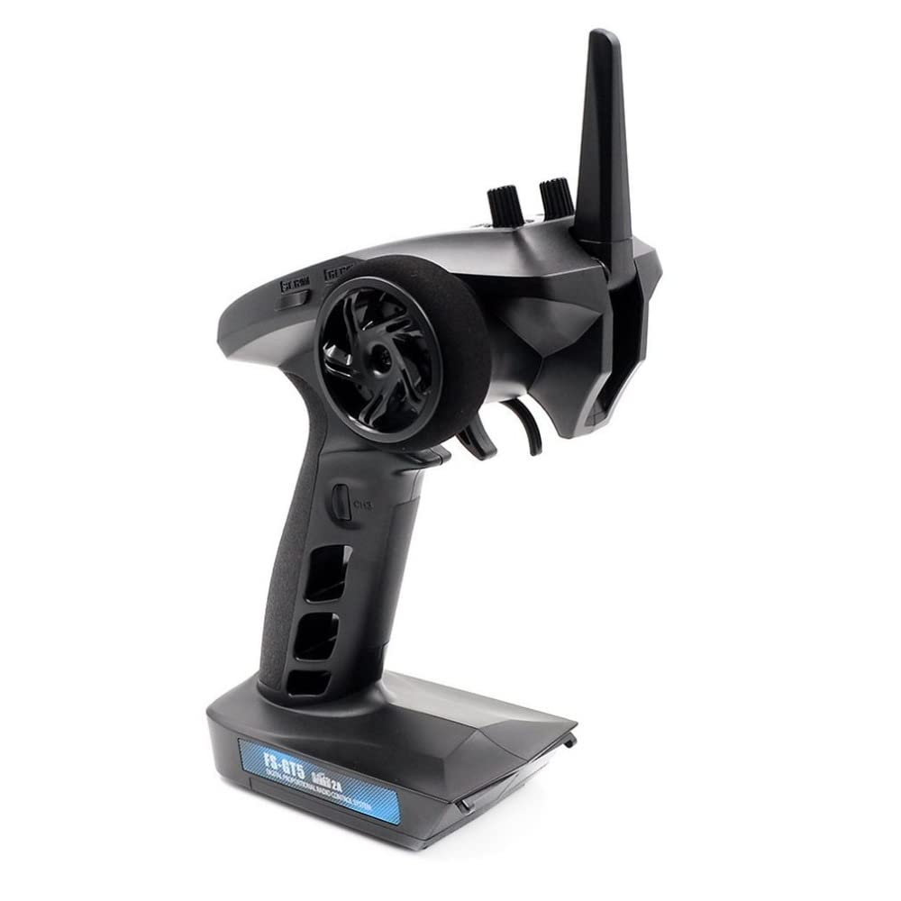 DTXMX FS-GT5 gyro receiver close-up for stabilized steering and cornering.