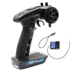 DTXMX FS-GT5 remote top view shows comfortable grip for quick throttle response.